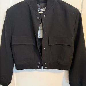 Zara Black Bomber Jacket